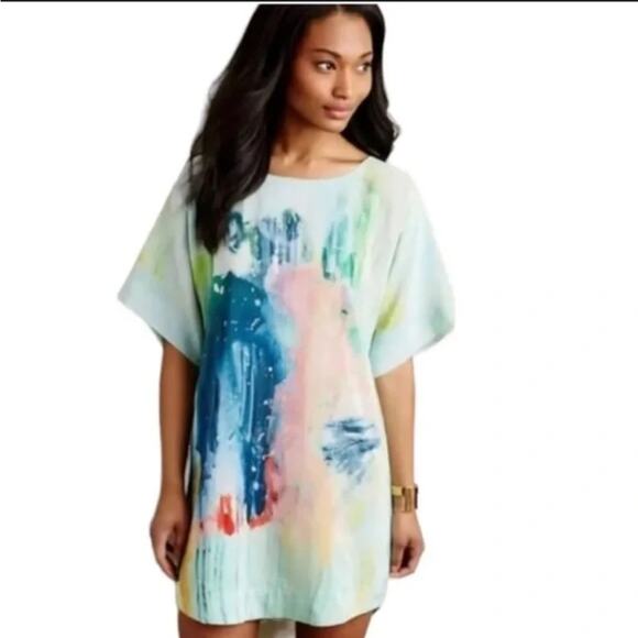 Maeve Dresses & Skirts - Maeve Anthropologie Claire Silk Watercolor Dress Size XS